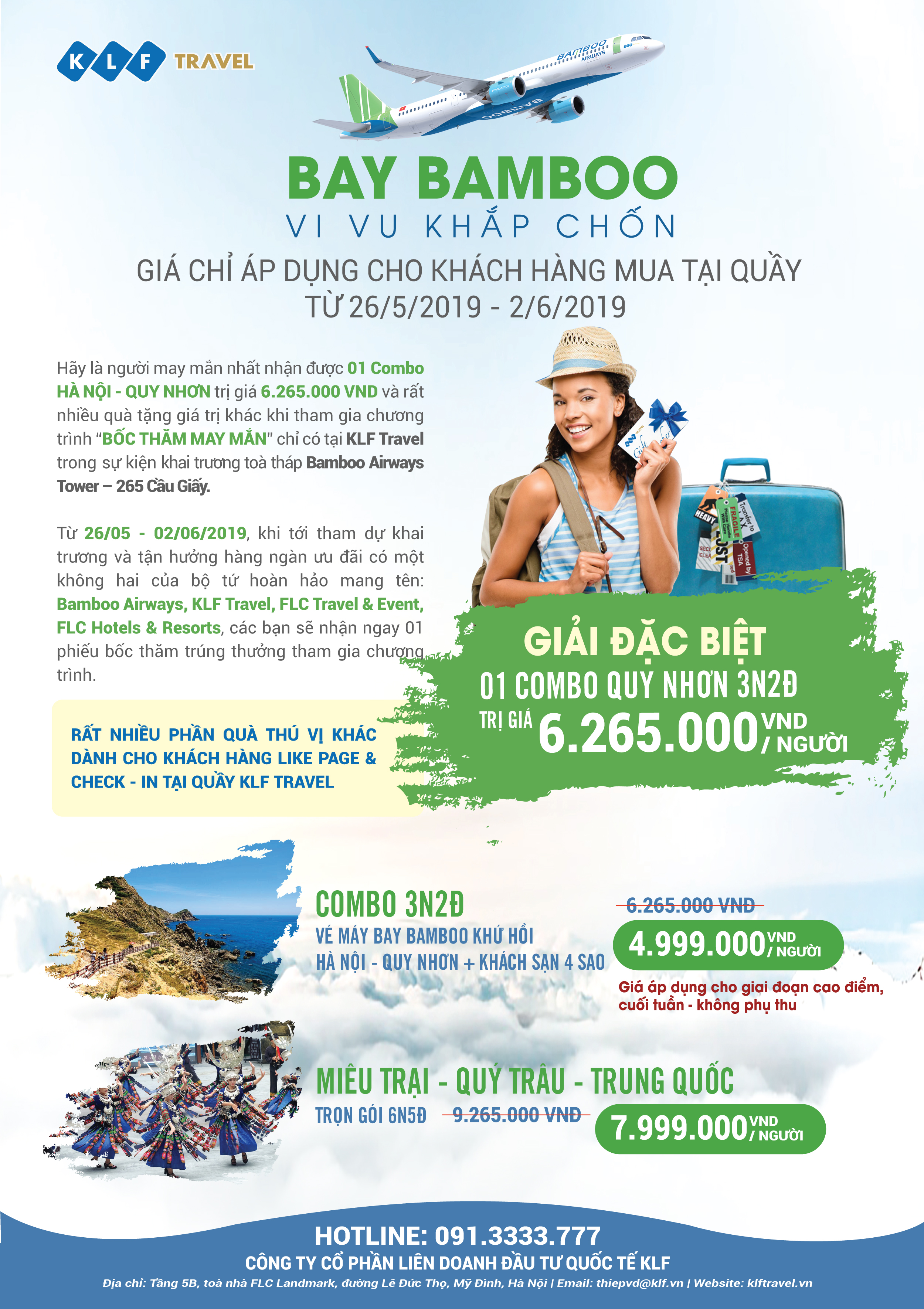  chương trình “BỐC THĂM MAY MẮN” chỉ có tại KLF Travel trong sự kiện khai trương toà tháp Bamboo Airways Tower – 265 Cầu Giấy.